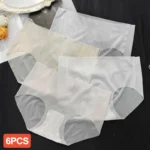 6PCS Summer Ice Silk Seamless Underwear Ladies Summer Ultra-thin Sense Quick-drying Pants Briefs Panties M-XL